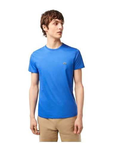 t-shirt blu/azzurro in jersey di cotone pima, con logo | LACOSTE t-shirt blu/azzurro in jersey di cotone pima, con logo | LACOSTE