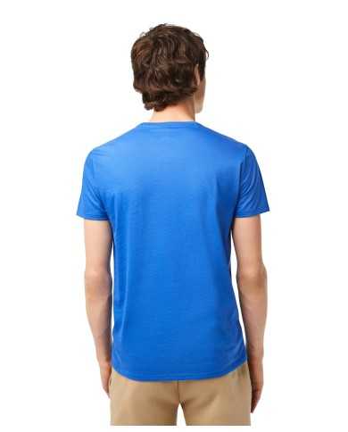 t-shirt blu/azzurro in jersey di cotone pima, con logo | LACOSTE t-shirt blu/azzurro in jersey di cotone pima, con logo | LACOSTE