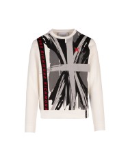 felpa off white da uomo con stampa, banda su lato e logo | RICHMOND