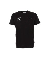 t-shirt nera da uomo con stampa logata in due parti | RICHMOND