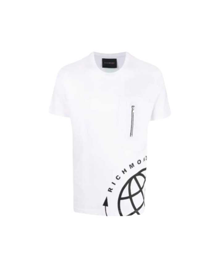 t-shirt white optical white da uomo con stampa logata | RICHMOND t-shirt white optical white da uomo con stampa logata | RICHMOND