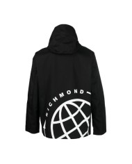 Giubbino nero da uomo con cappuccio, logo e grafica | RICHMOND