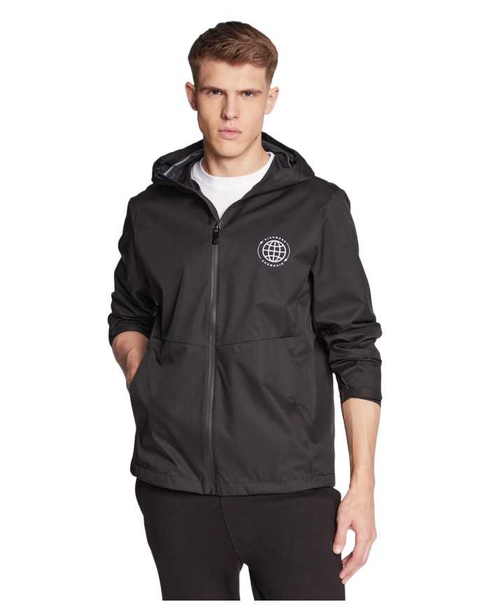 Giubbino nero da uomo con cappuccio, logo e grafica | RICHMOND
