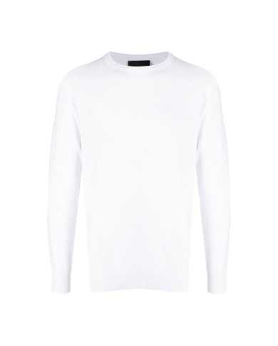 maglia white optical da uomo con bordi a coste | RICHMOND maglia white optical da uomo con bordi a coste | RICHMOND
