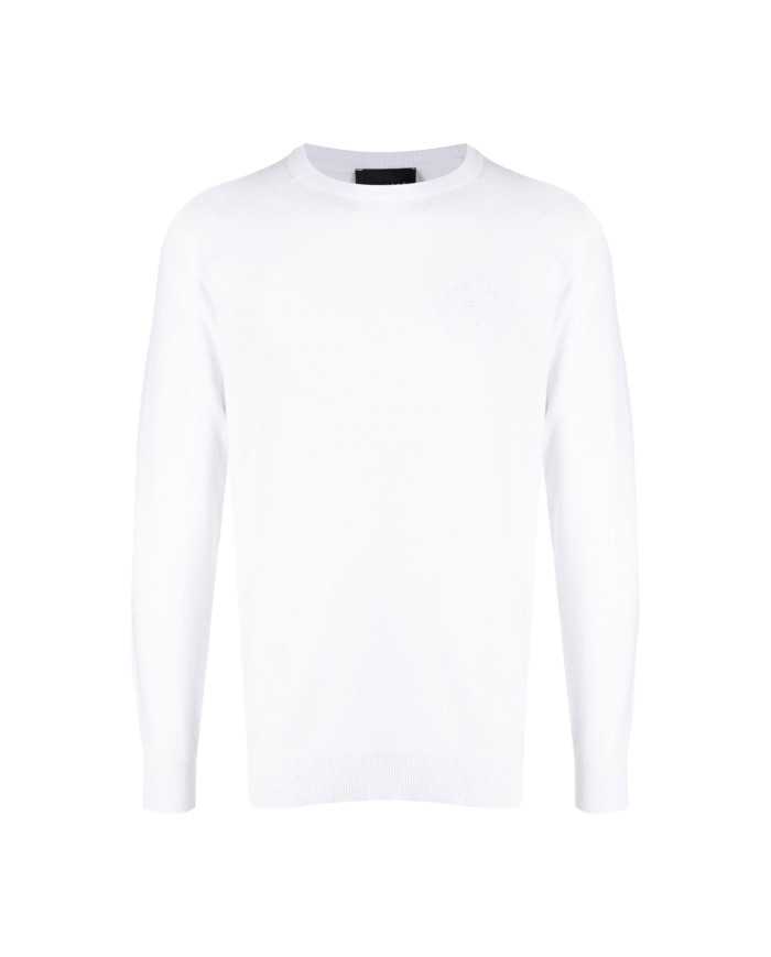 maglia white optical da uomo con bordi a coste | RICHMOND maglia white optical da uomo con bordi a coste | RICHMOND