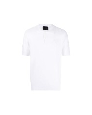 polo white optical da uomo con colletto a punta e logo | RICHMOND polo white optical da uomo con colletto a punta e logo | RICHMOND