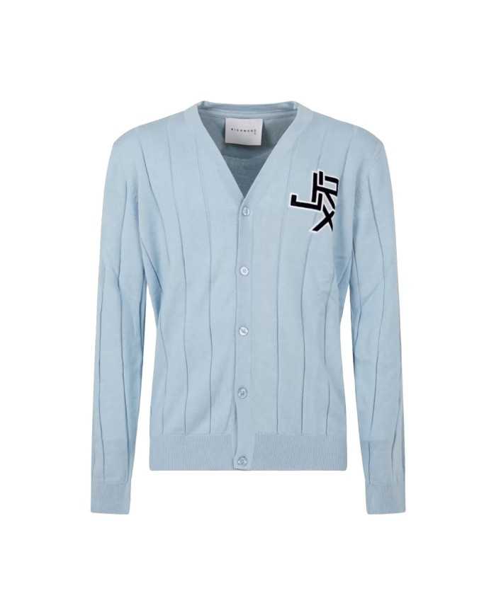 Cardigan blue bell da uomo con dettagli trapuntanti | RICHMOND Cardigan blue bell da uomo con dettagli trapuntanti | RICHMOND