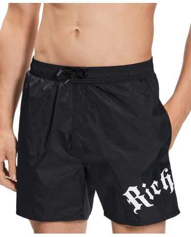 Costume mare nero da uomo con coulisse e stampa | RICHMOND Costume mare nero da uomo con coulisse e stampa | RICHMOND