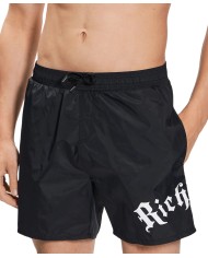 Costume mare nero da uomo con coulisse e stampa | RICHMOND