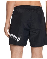 Costume mare nero da uomo con coulisse e stampa | RICHMOND