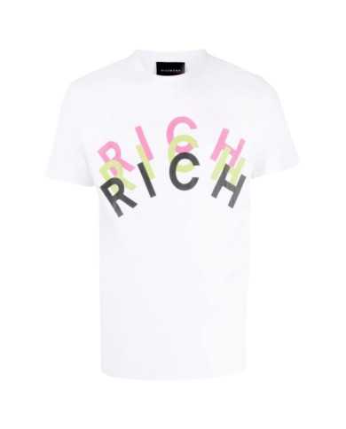 t-shirt white optical da uomo con scritte " RICH" | RICHMOND t-shirt white optical da uomo con scritte " RICH" | RICHMOND