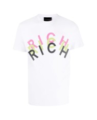 t-shirt white optical da uomo con scritte " RICH" | RICHMOND
