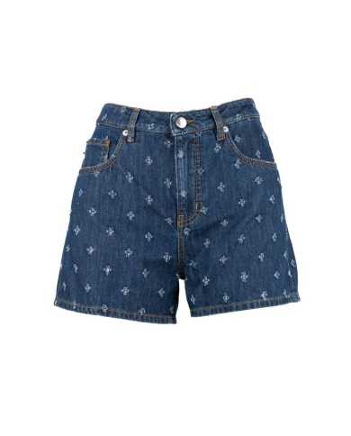 short slim in denim da donna con motivo all-over | LOVE MOSCHINO short slim in denim da donna con motivo all-over | LOVE MOSCHINO