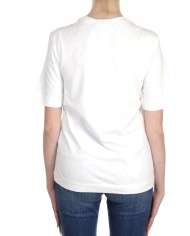 t-shirt bianca da donna con scritta in effetto ottico | LOVE MOSCHINO