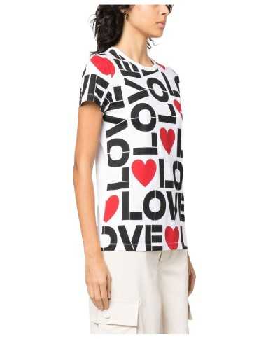 LOVE MOSCHINO T-Shirt Donna W4F73 2P M3876 P-EM cotone con motivo c... LOVE MOSCHINO T-Shirt Donna W4F73 2P M3876 P-EM cotone con motivo c...