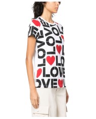 LOVE MOSCHINO T-Shirt Donna W4F73 2P M3876 P-EM cotone con motivo c...