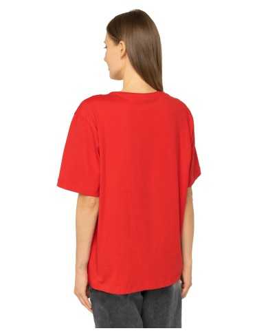 t-shirt rossa da donna con logo stampato stile box | LOVE MOSCHINO t-shirt rossa da donna con logo stampato stile box | LOVE MOSCHINO