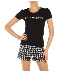 t-shirt slim nera da donna con logo al centro | LOVE MOSCHINO t-shirt slim nera da donna con logo al centro | LOVE MOSCHINO