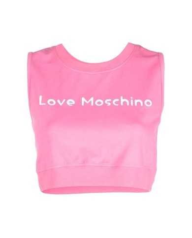 Crop top smanicato donna fuxia con logo avanti | LOVE MOSCHINO Crop top smanicato donna fuxia con logo avanti | LOVE MOSCHINO