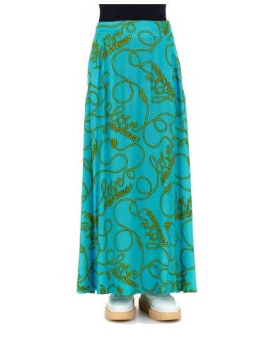 Gonna donna azzurra con fantasia a corde dorate | LOVE MOSCHINO Gonna donna azzurra con fantasia a corde dorate | LOVE MOSCHINO