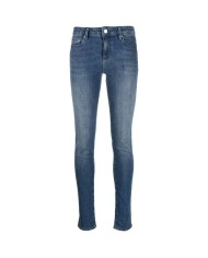 jeans skinny donna denim chiaro con logo a cuore | LOVE MOSCHINO