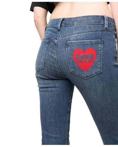 jeans skinny donna denim chiaro con logo a cuore | LOVE MOSCHINO jeans skinny donna denim chiaro con logo a cuore | LOVE MOSCHINO