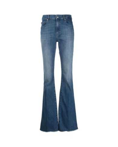 Jeans stile flare donna denim chiaro con logo a cuore | LOVE MOSCHINO Jeans stile flare donna denim chiaro con logo a cuore | LOVE MOSCHINO