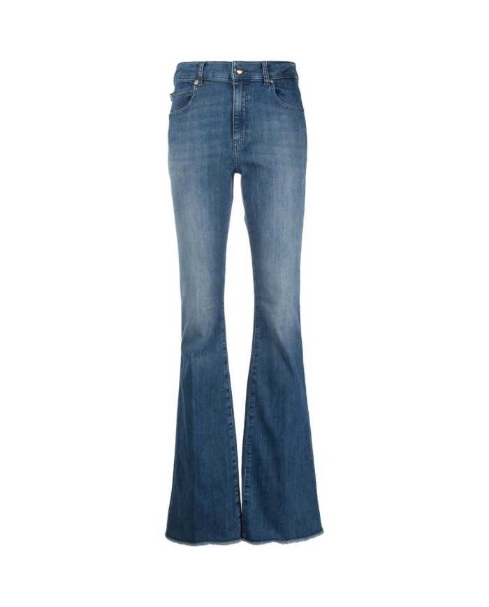 Jeans stile flare donna denim chiaro con logo a cuore | LOVE MOSCHINO Jeans stile flare donna denim chiaro con logo a cuore | LOVE MOSCHINO