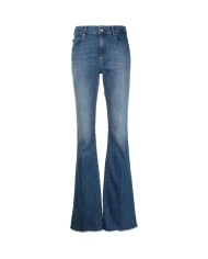 Jeans stile flare donna denim chiaro con logo a cuore | LOVE MOSCHINO Jeans stile flare donna denim chiaro con logo a cuore | LOVE MOSCHINO