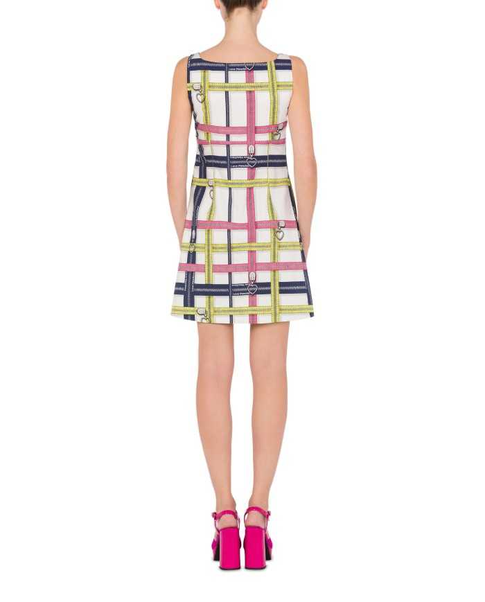 abito donna bianco con fantasia zip pop all-over | LOVE MOSCHINO abito donna bianco con fantasia zip pop all-over | LOVE MOSCHINO