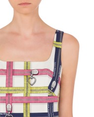 abito donna bianco con fantasia zip pop all-over | LOVE MOSCHINO abito donna bianco con fantasia zip pop all-over | LOVE MOSCHINO