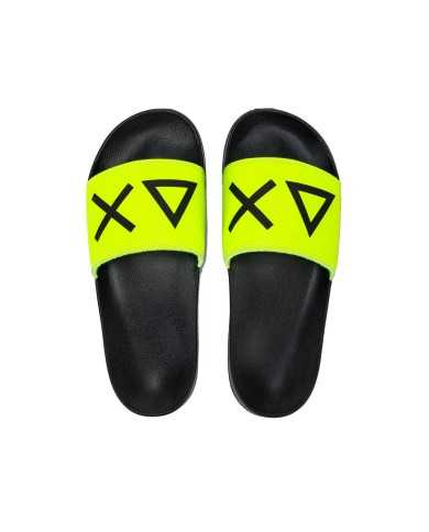 ciabatta uomo nera con logo impresso e fascia centrale | SUN68