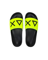 ciabatta uomo nera con logo impresso e fascia centrale | SUN68 ciabatta uomo nera con logo impresso e fascia centrale | SUN68