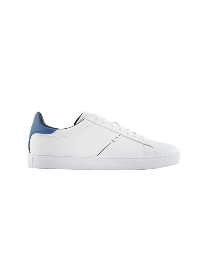 sneakers uomo optical white/blue con loghi | ARMANI EXCHANGE sneakers uomo optical white/blue con loghi | ARMANI EXCHANGE
