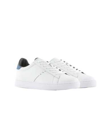 sneakers uomo optical white/blue con loghi | ARMANI EXCHANGE