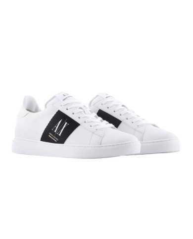 sneakers uomo optical white con logo su strisce | ARMANI EXCHANGE