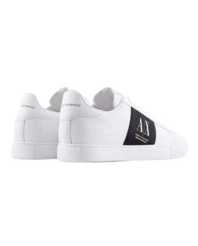 sneakers uomo optical white con logo su strisce | ARMANI EXCHANGE