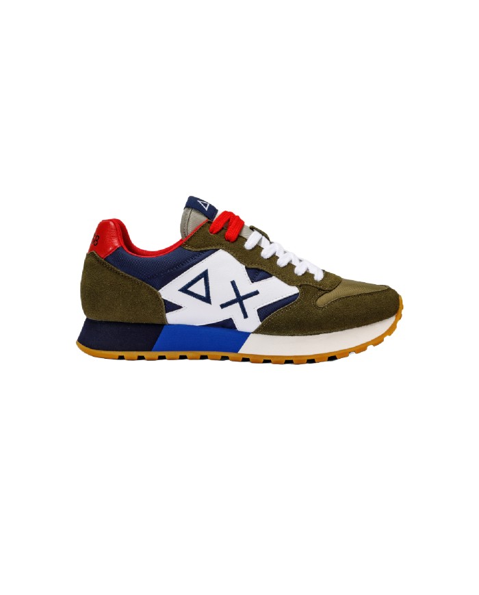 sneakers uomo militare con accostamento cromatico tricolore SUN68
