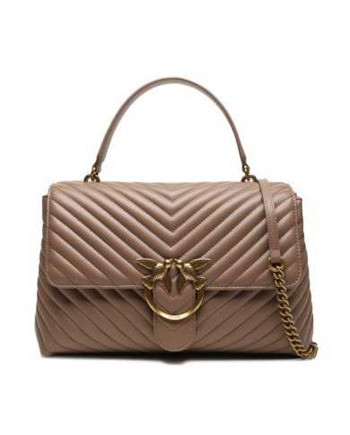 borsa biscotto zenzero da donna con motivo chevron e fibbia | PINKO