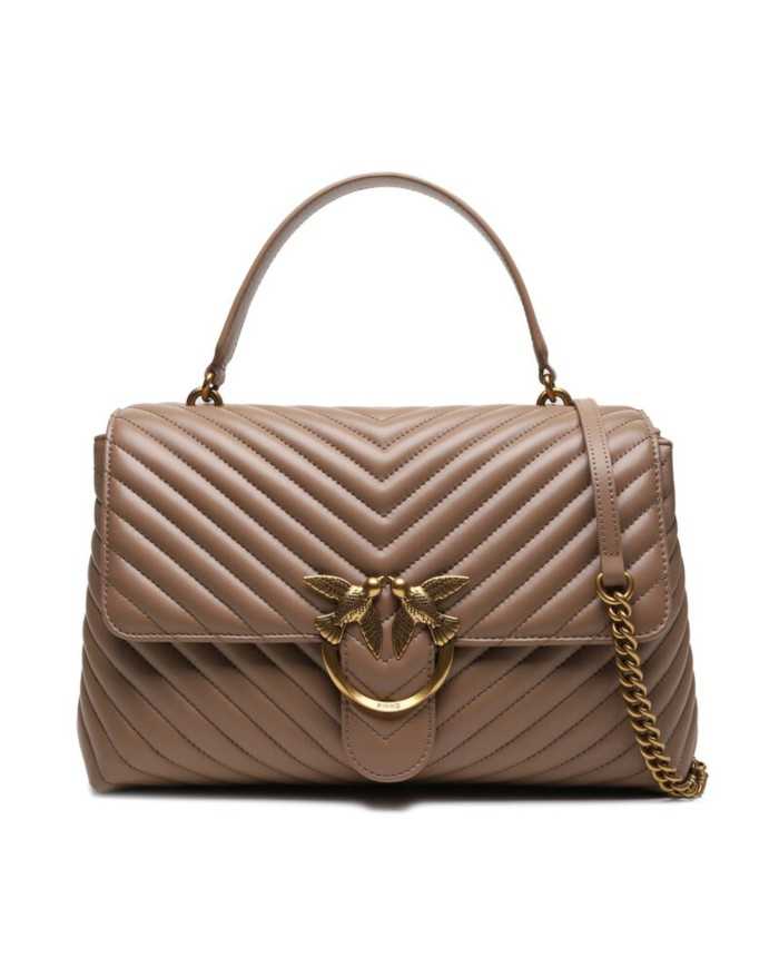 borsa biscotto zenzero da donna con motivo chevron e fibbia | PINKO borsa biscotto zenzero da donna con motivo chevron e fibbia | PINKO