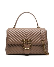 borsa biscotto zenzero da donna con motivo chevron e fibbia | PINKO