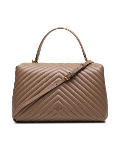 borsa biscotto zenzero da donna con motivo chevron e fibbia | PINKO