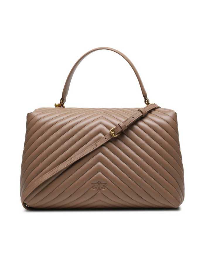 borsa biscotto zenzero da donna con motivo chevron e fibbia | PINKO borsa biscotto zenzero da donna con motivo chevron e fibbia | PINKO
