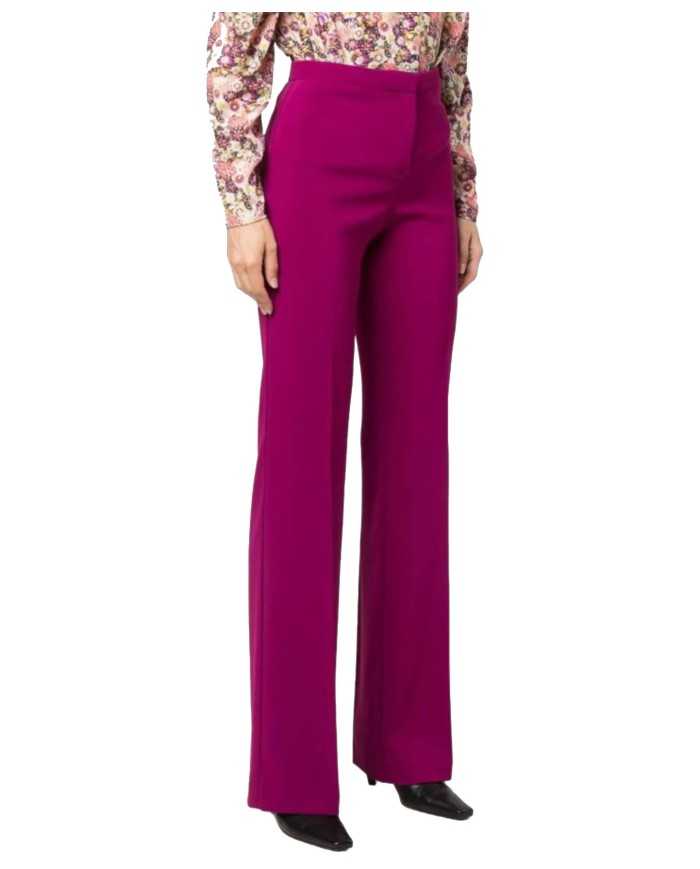 pantaloni flare a vita alta svasati viola buganville da donna | PINKO pantaloni flare a vita alta svasati viola buganville da donna | PINKO