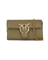 portafoglio verde abete da donna con fibbia logata in metallo | PINKO