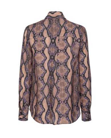 camicia marrone e lilla da donna con stampa snake all-over | PINKO camicia marrone e lilla da donna con stampa snake all-over | PINKO