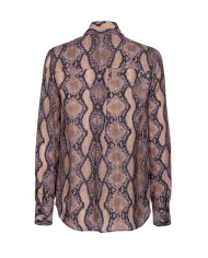 camicia marrone e lilla da donna con stampa snake all-over | PINKO camicia marrone e lilla da donna con stampa snake all-over | PINKO