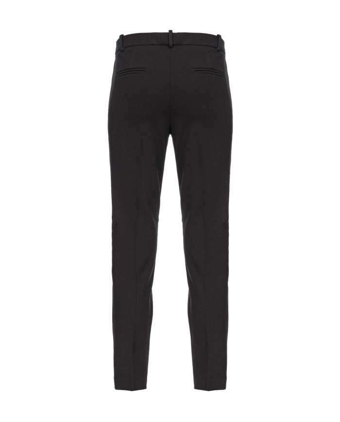 pantaloni nera da donna con piega stirata al centro e gancio | PINKO pantaloni nera da donna con piega stirata al centro e gancio | PINKO