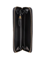 portafoglio zip-around nero da donna con placca LOVE BIRDS | PINKO