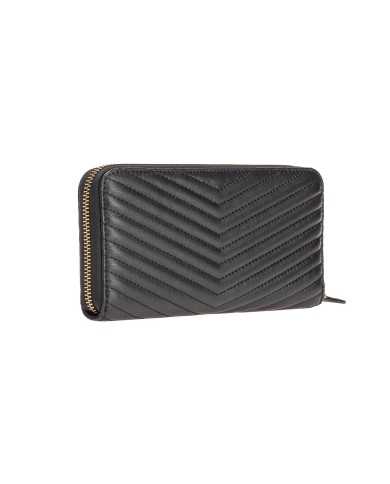 portafoglio zip-around nero e oro antico donna con placca | PINKO portafoglio zip-around nero e oro antico donna con placca | PINKO